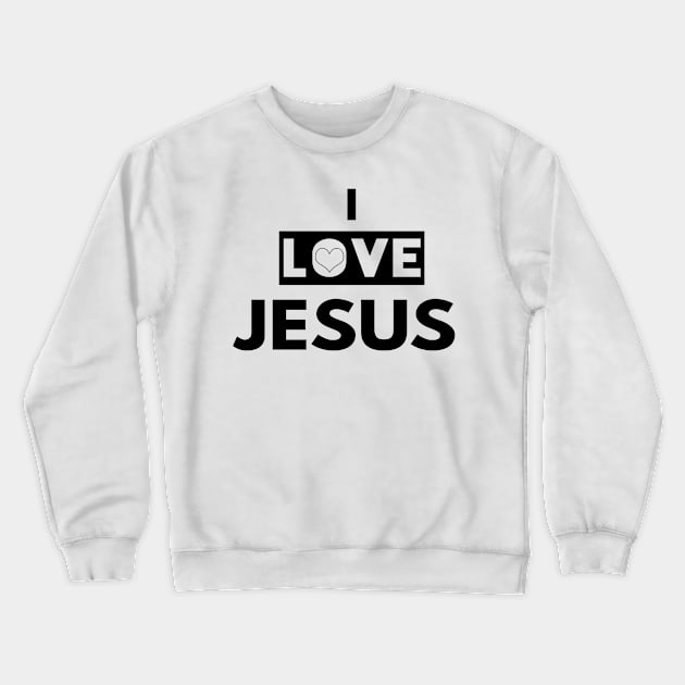 I Love Jesus Funny Christian Gift Crewneck Sweatshirt by Happy - Design